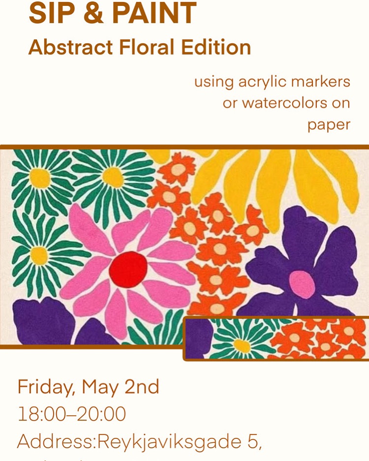 Sip & Paint on Friday night - Abstract Floral Edition